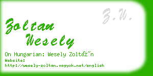 zoltan wesely business card